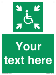 Custom sign safe condition evacuation temporary refuge